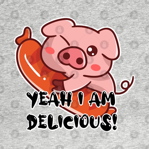 Delicious Cute Pig and Sausage by Blazedfalcon